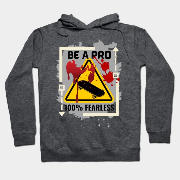 Be A Pro Skater 100% Fearless Cream/Grey Hoodie by wakumi style